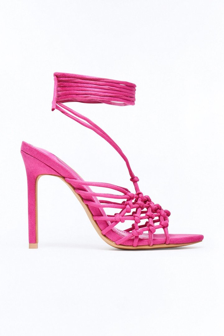 Desiri Wrap Up Stiletto Heels - Pink