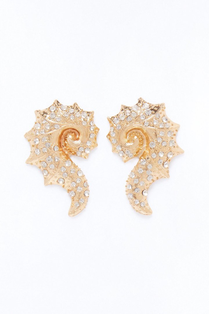 Seashell Shine Drop Earrings - Gold