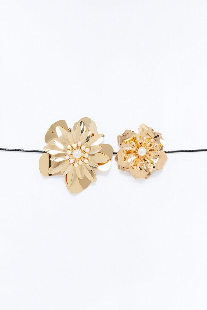 Wildflower Choker Necklace - Gold/Black