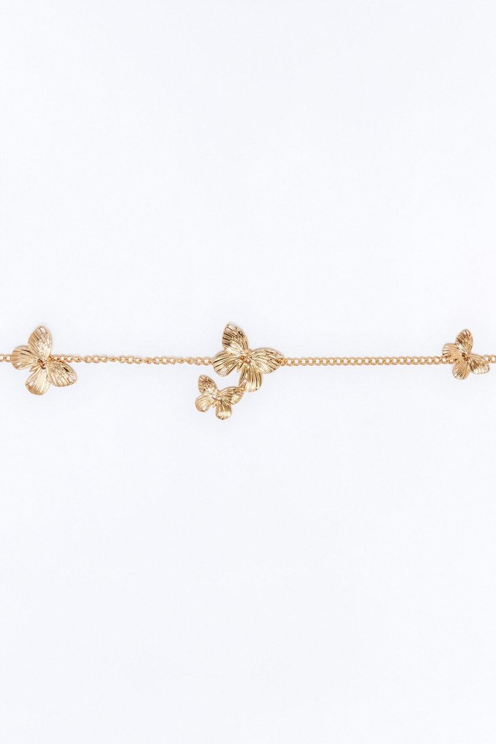 Butterflies In My Stomach Chain Belt - Gold