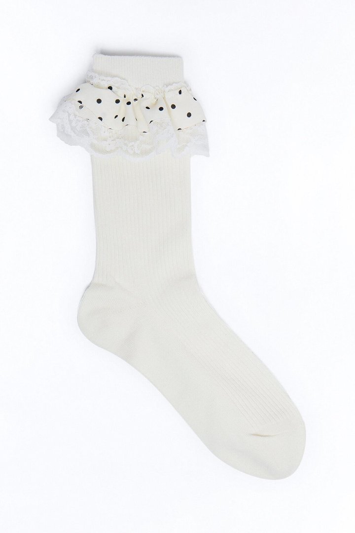 Flirting Season Crew Socks - Ivory
