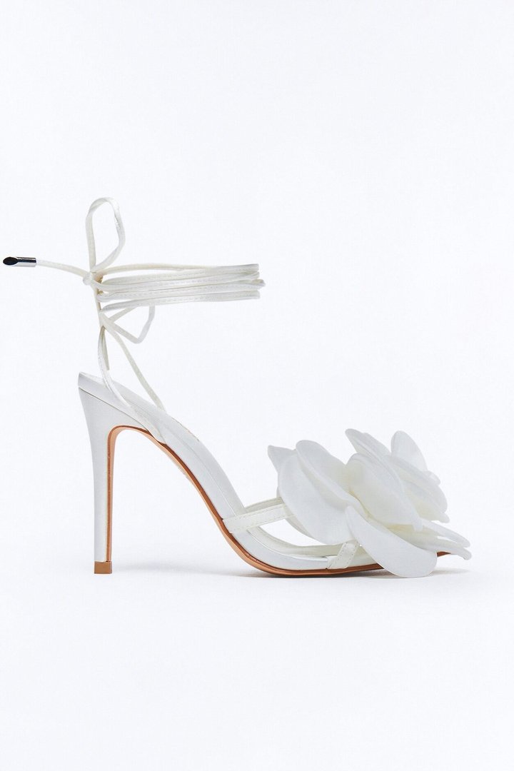 Love Is Blooming Heeled Sandals - White
