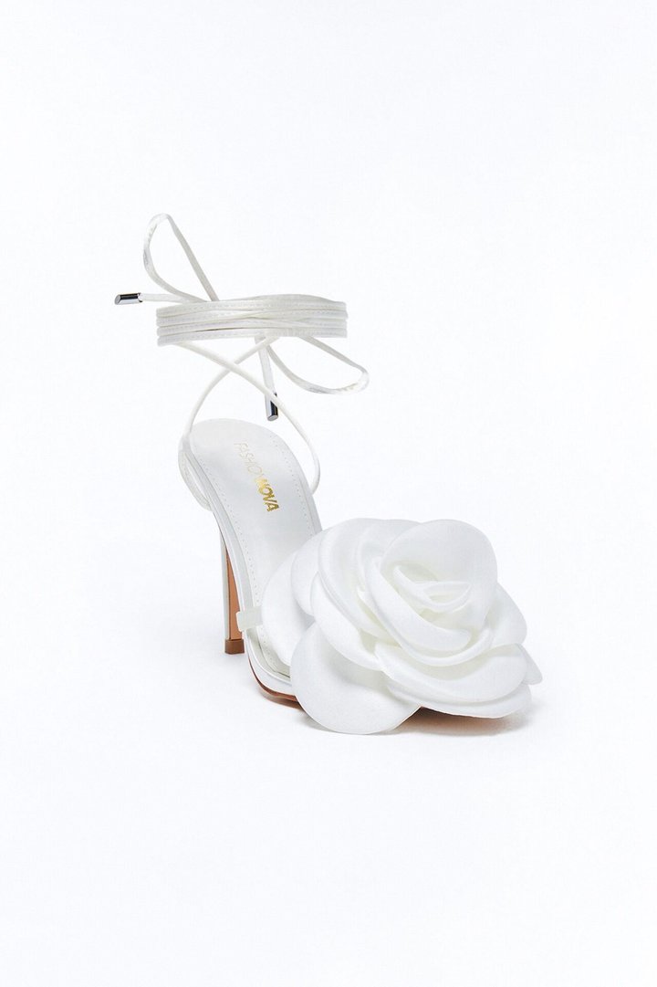 Love Is Blooming Heeled Sandals - White