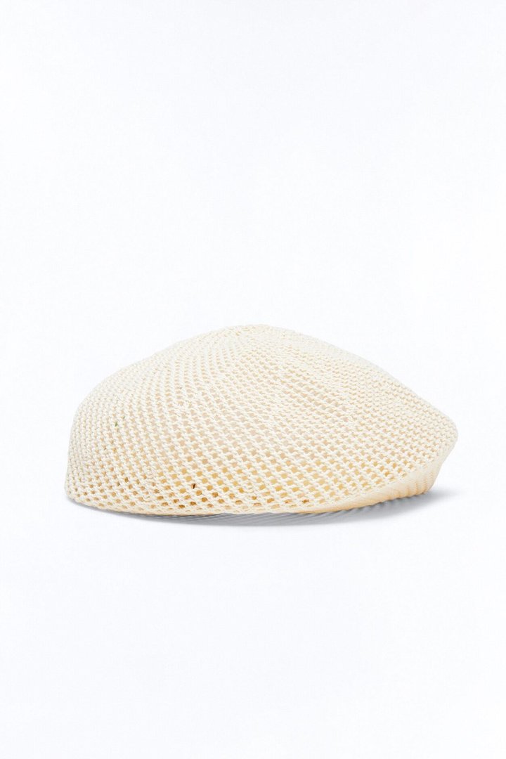 Freeform Crochet Beret - Ivory