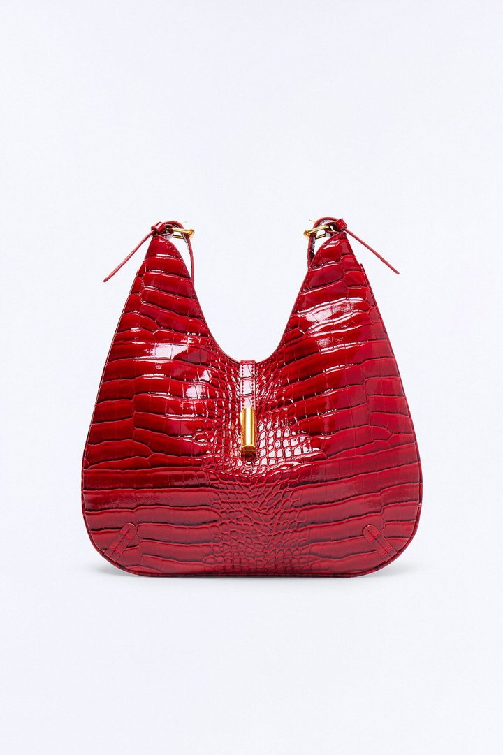 On The List Faux Leather Shoulder Bag - Red
