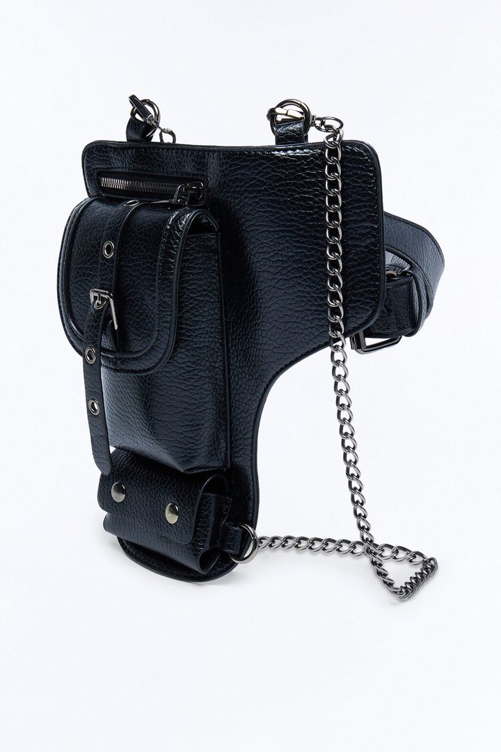 The Outlaw Faux Leather Belt Bag - Black