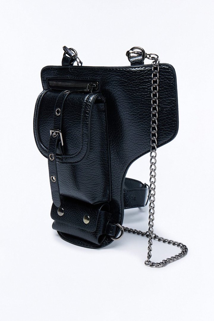 The Outlaw Faux Leather Belt Bag - Black