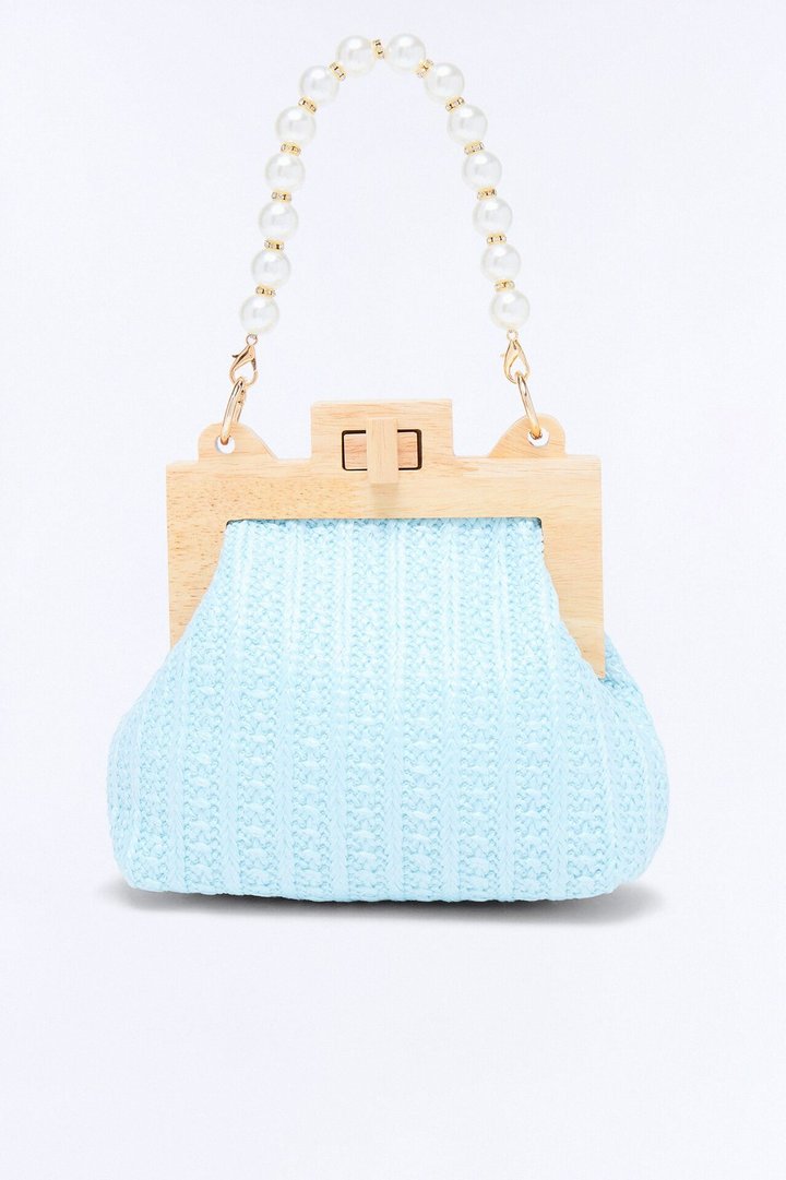 Feel The Breeze Straw Clutch - Blue