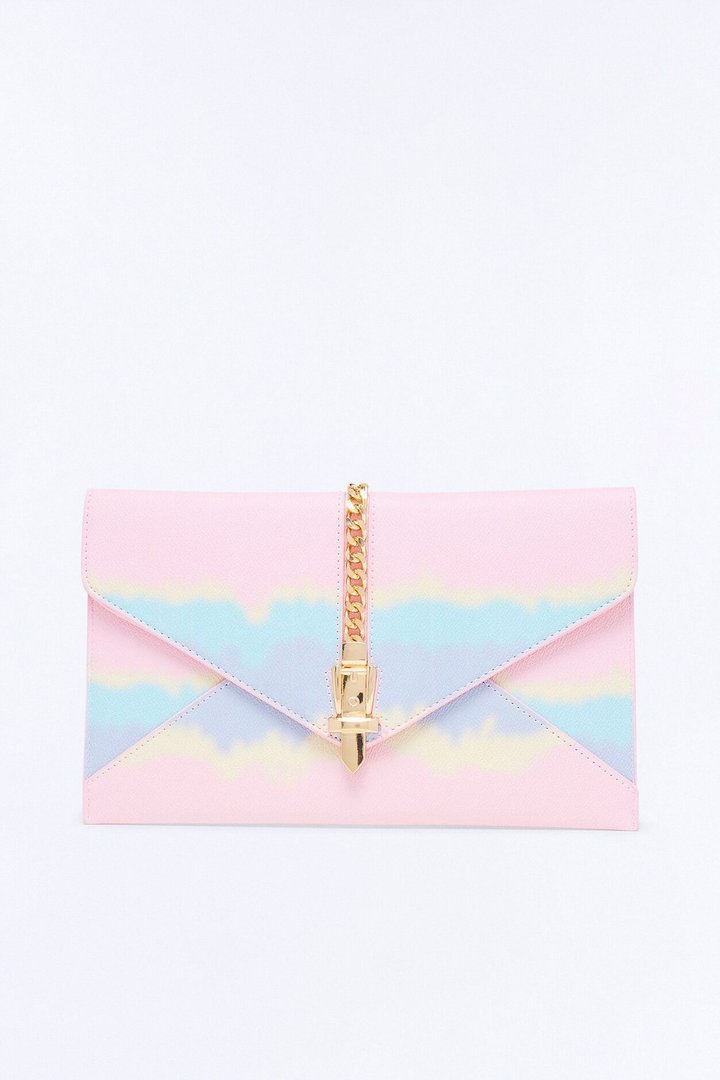 Live Life In Color Tie Dye Clutch - Pink/combo