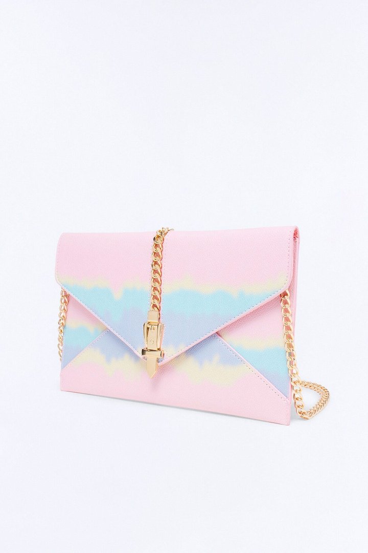 Live Life In Color Tie Dye Clutch - Pink/combo