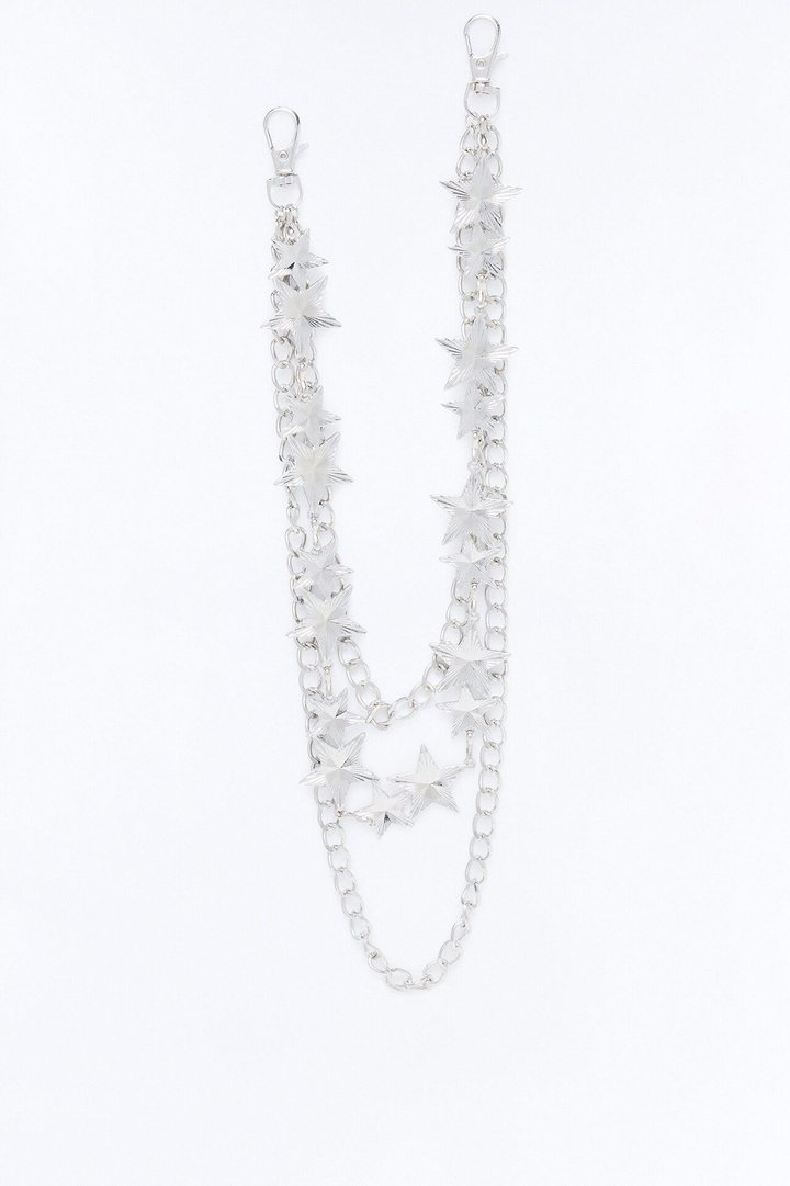 Cosmic Edge Layered Pant Chain - Silver