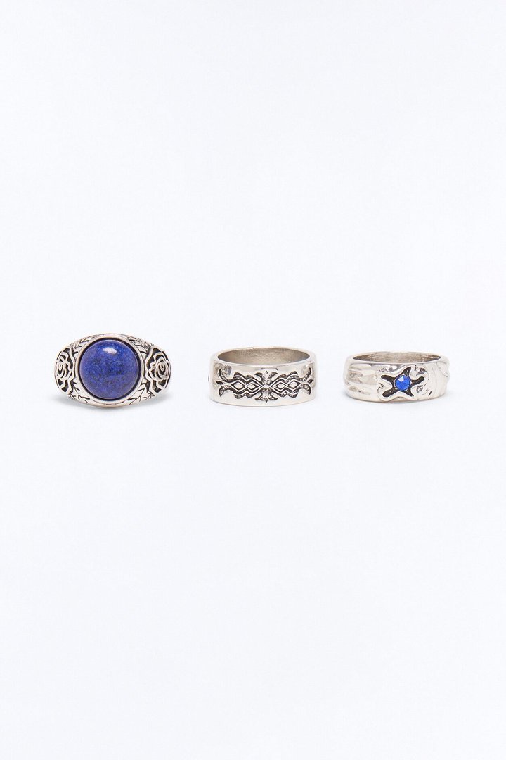 Wistful Night Multi Size Ring Set - Silver