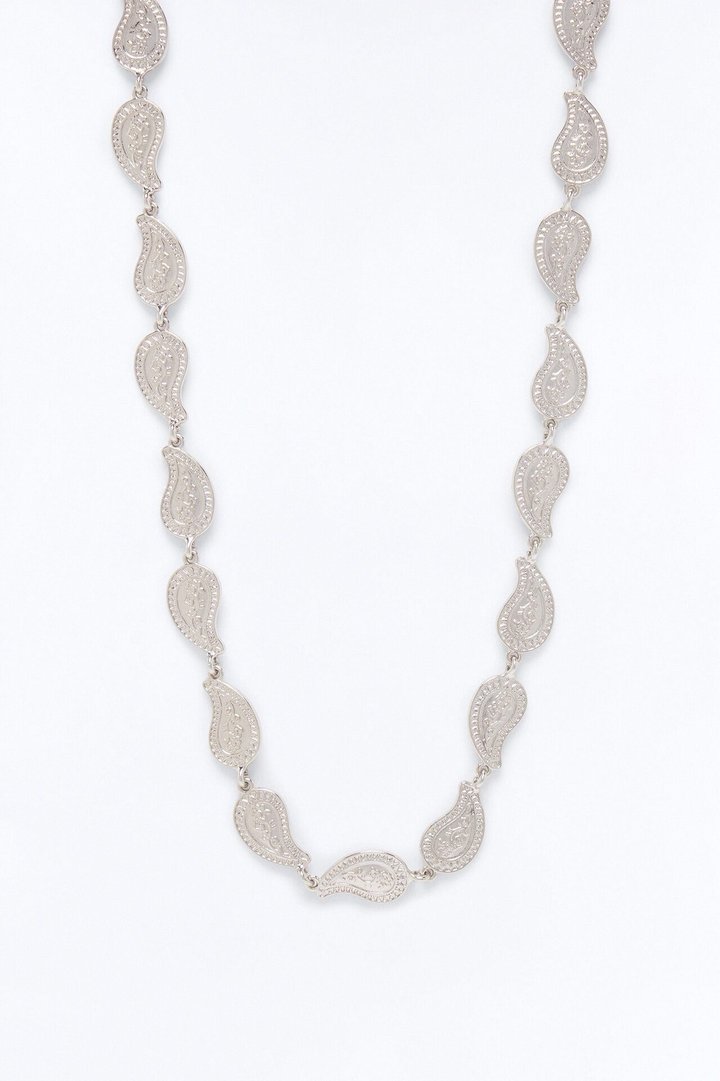 Solid Paisley Necklace - Silver