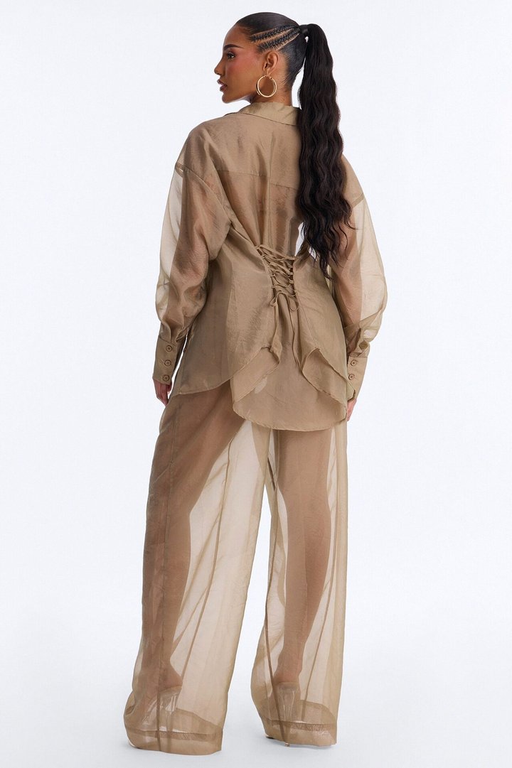 Celine Organza Trouser - Olive