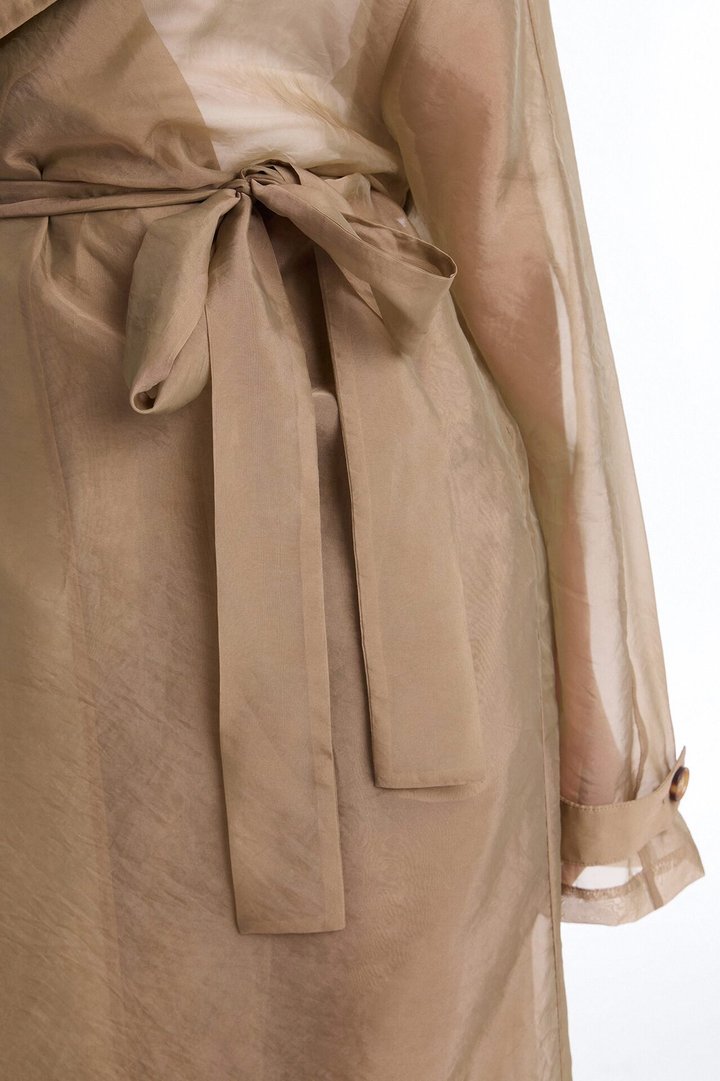 Celine Organza Trench Coat - Olive