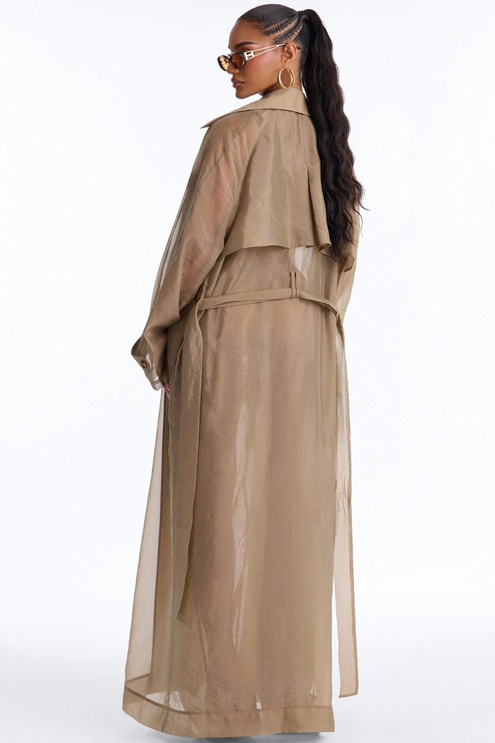 Celine Organza Trench Coat - Olive