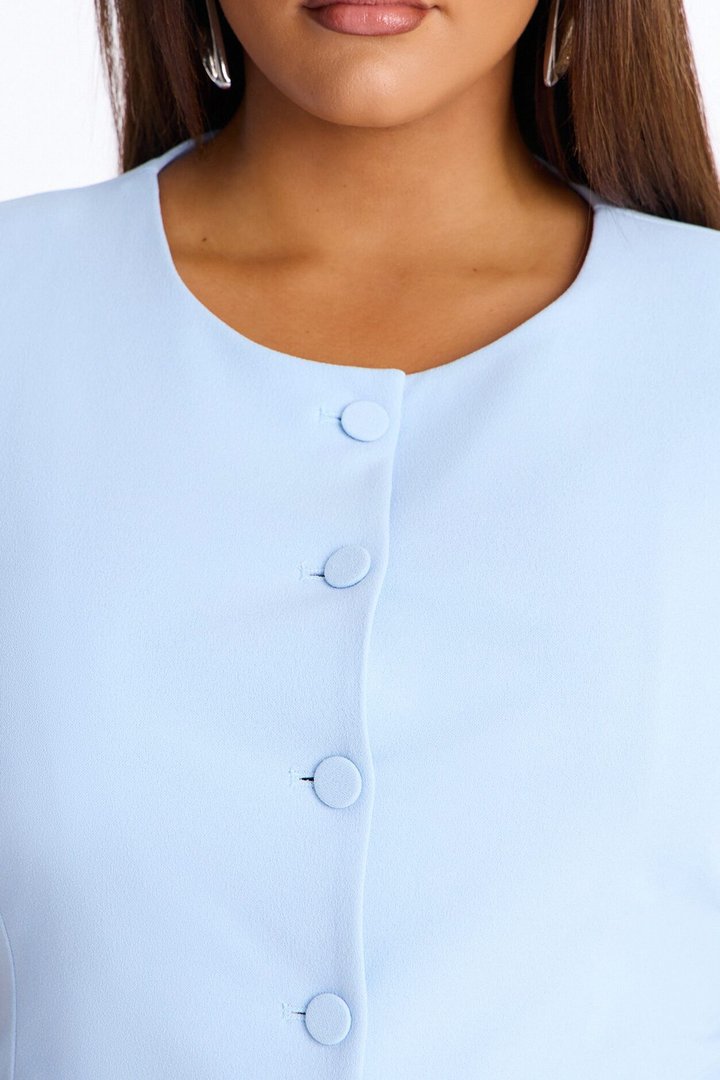Mission Accomplished Short Sleeve Blazer - Light Blue