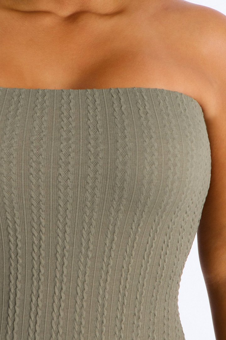 Marissa Cable Knit Micro Romper - Olive
