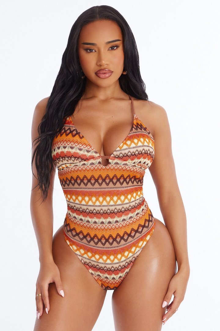 Marnie 1 Piece Swimsuit - Brown/combo