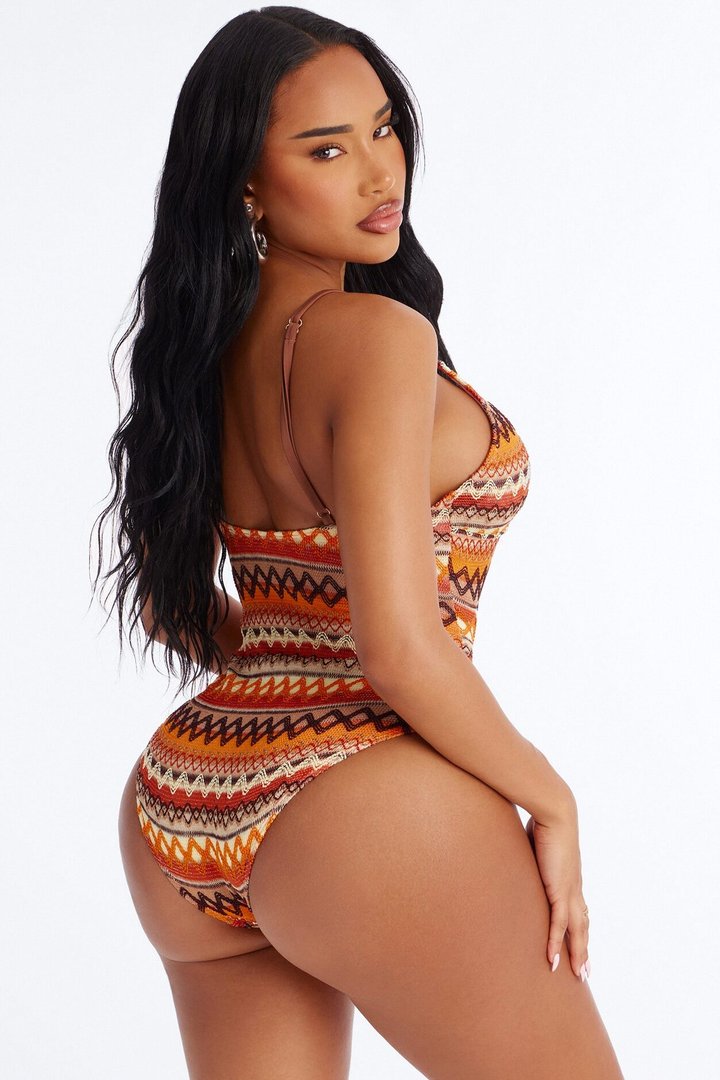 Marnie 1 Piece Swimsuit - Brown/combo
