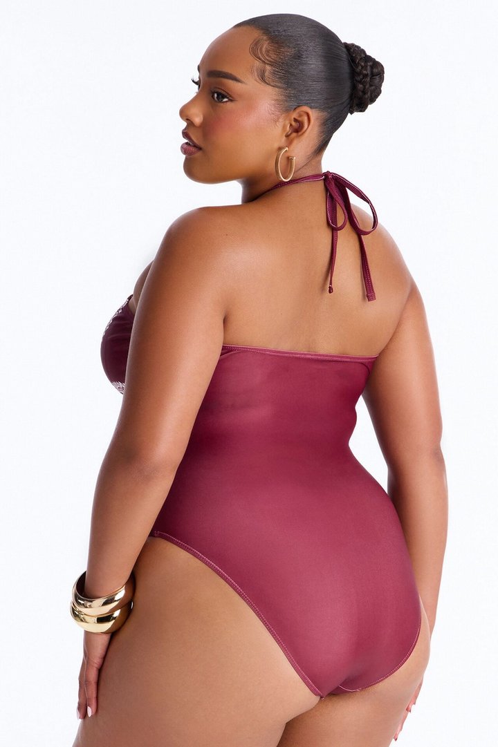 Sunset Serenity 1 Piece Swimsuit - Burgundy/combo