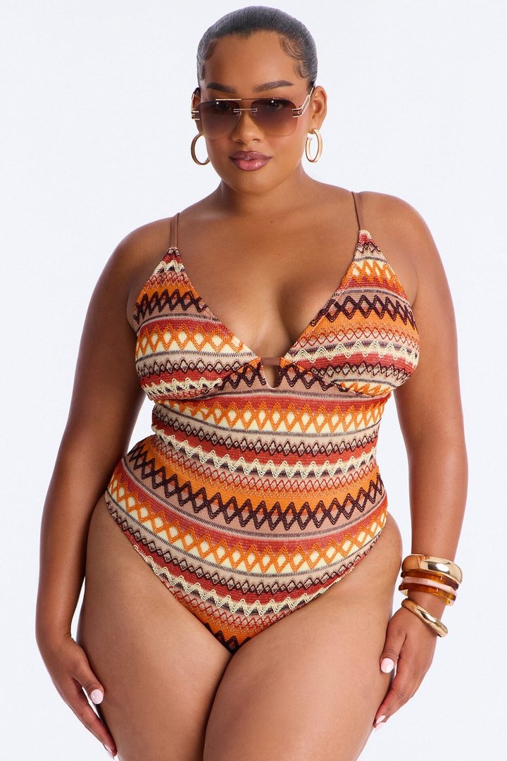 Marnie 1 Piece Swimsuit - Brown/combo