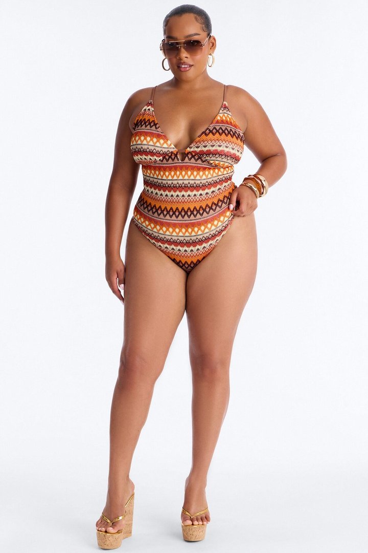Marnie 1 Piece Swimsuit - Brown/combo