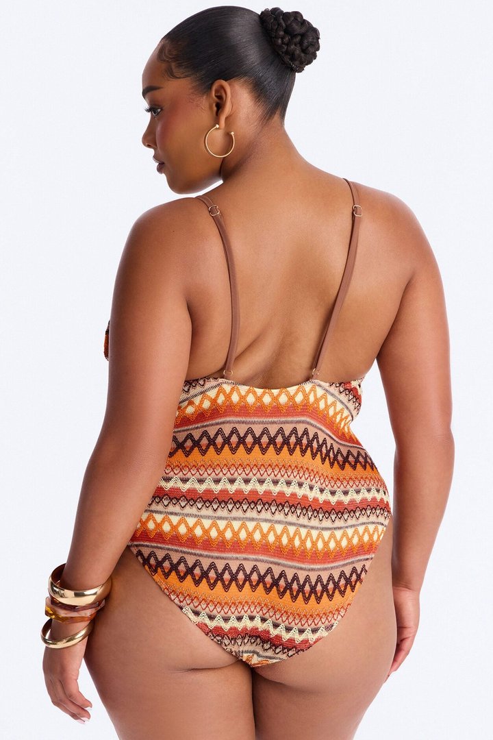 Marnie 1 Piece Swimsuit - Brown/combo