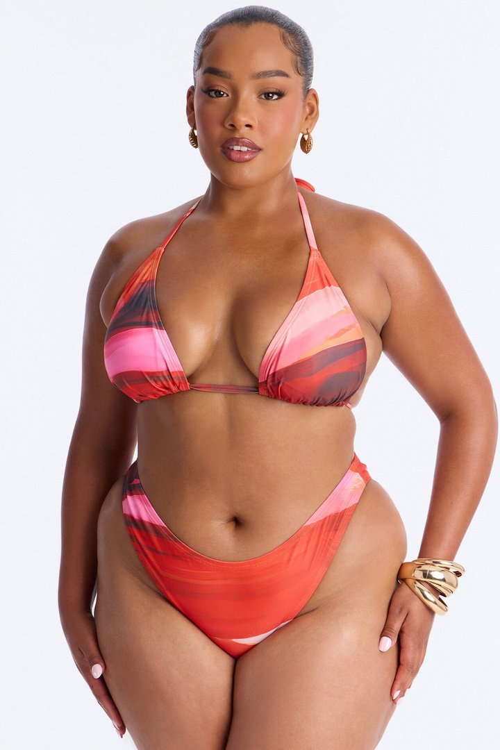 Can't Forget You Bikini And Sarong - Burgundy/combo