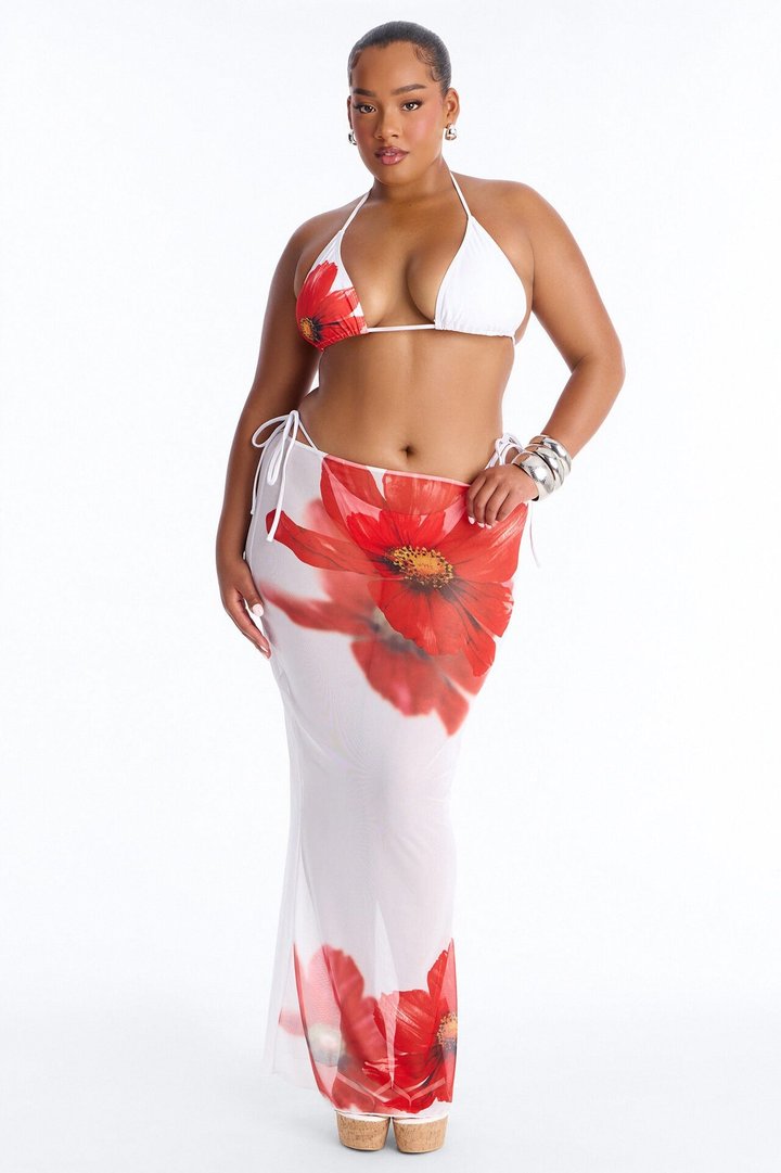 Playing It Cool Bikini And Sarong - White/combo