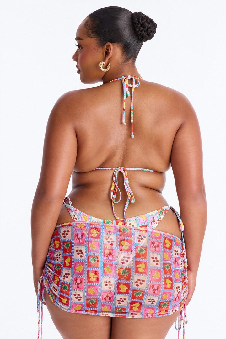 Peachy Keen 3 Piece Bikini & Mini Skirt Set - Pink/combo