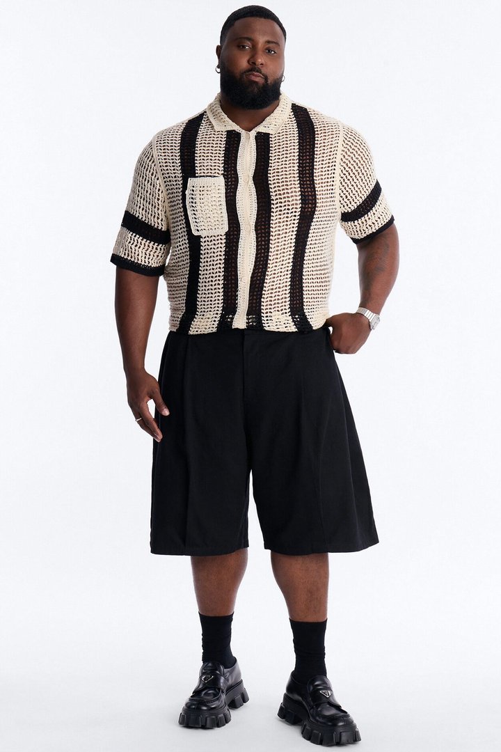 Casa Del Sol Crochet Button Up Shirt - Cream