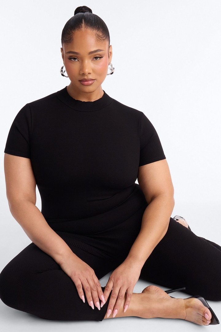 Maribel Short Sleeve Capri Jumpsuit - Black