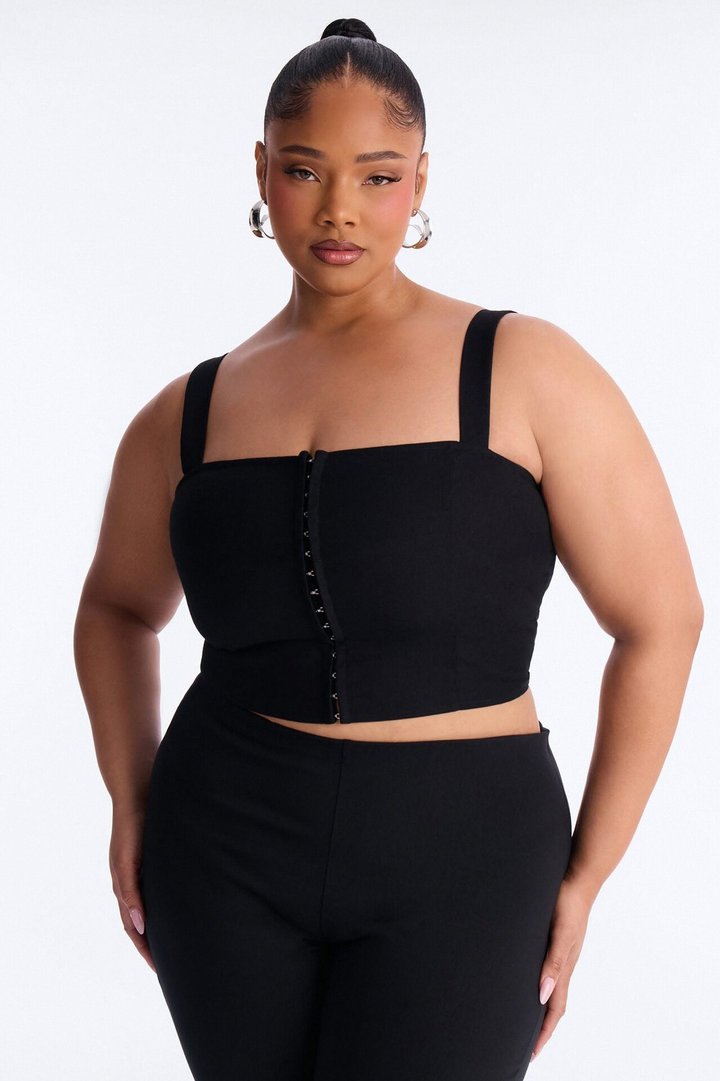 Tan Lines Smocked Linen Top - Black