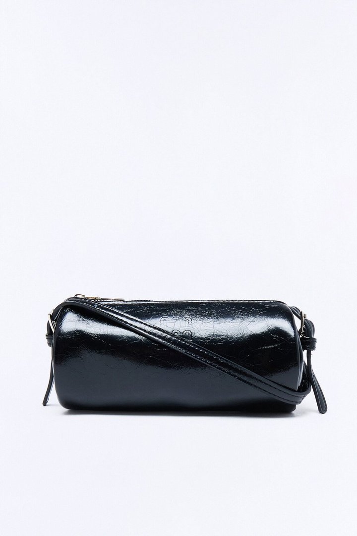 Everyday Essential Faux Leather Shoulder Handbag - Black