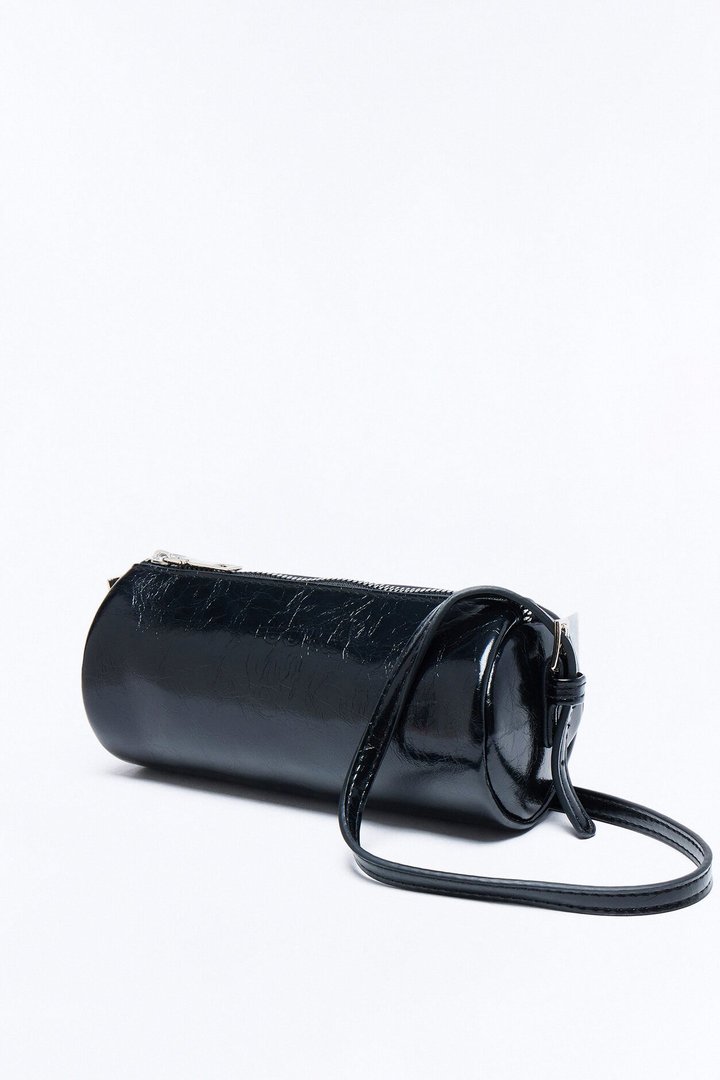 Everyday Essential Faux Leather Shoulder Handbag - Black