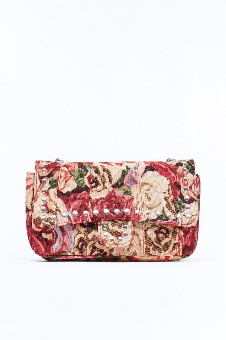 Artform Floral Jacquard Shoulder Handbag - Multi Color
