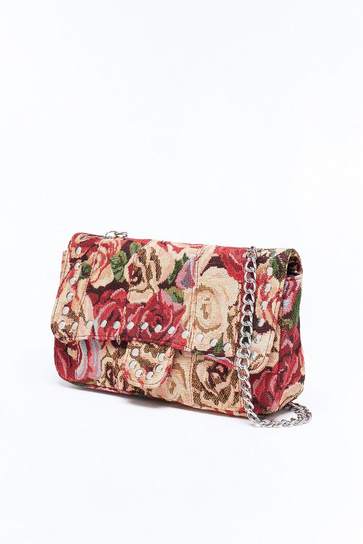 Artform Floral Jacquard Shoulder Handbag - Multi Color
