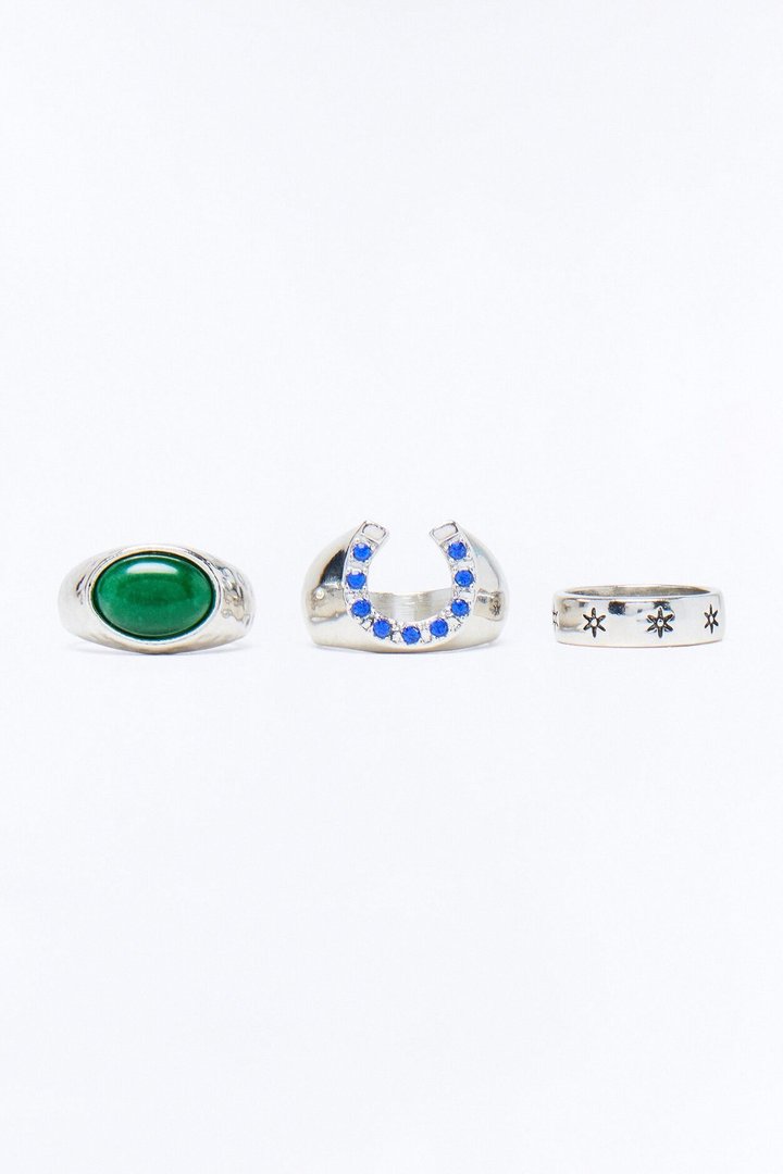 Gilded Starfall Multi Size Ring Set - Silver