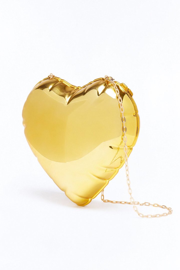 Hot Air Heart Clutch - Gold