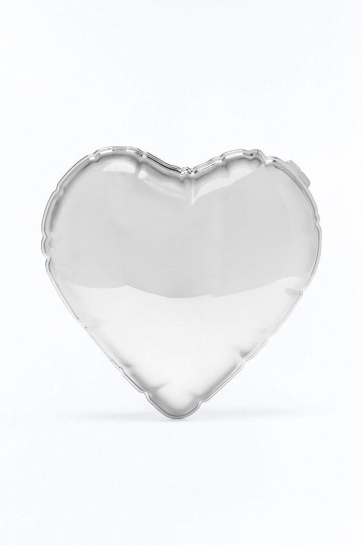 Hot Air Heart Clutch - Silver