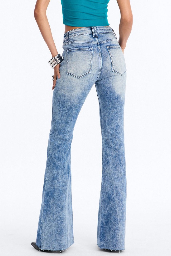 Can't Blame Them Stretch Flare Jeans - Medium Wash