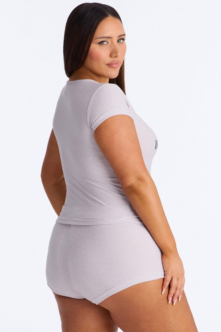 Big Inconvenience For Me PJ Short Set - Heather Grey