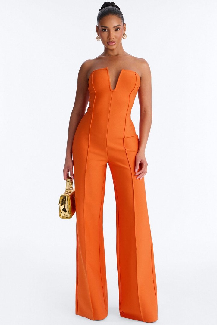 Someone To You Bandage Jumpsuit - Orange