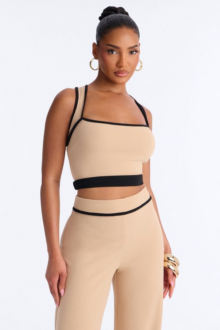 On Lock Wide Leg Pant Set - Taupe