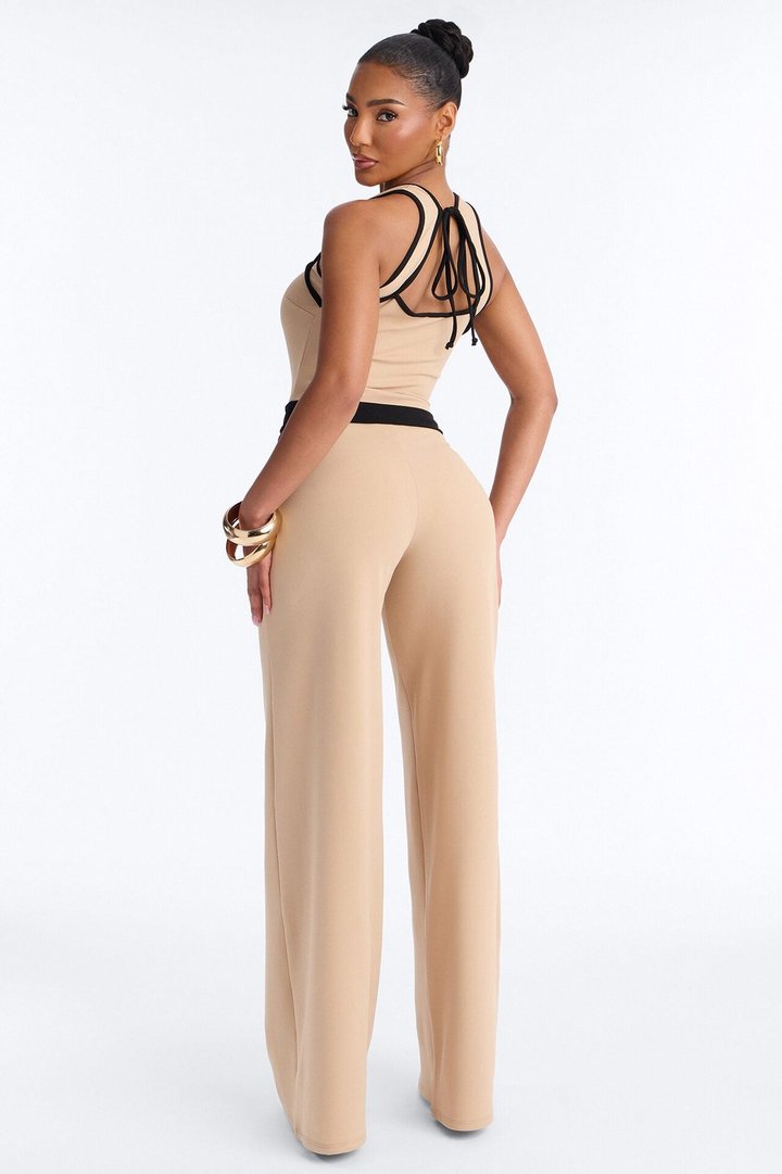 On Lock Wide Leg Pant Set - Taupe