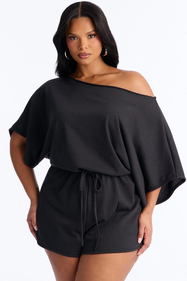 Weekend Away Off Shoulder Romper - Black