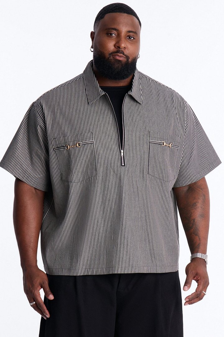Boxy Tokyo Drift Zip Up - Black