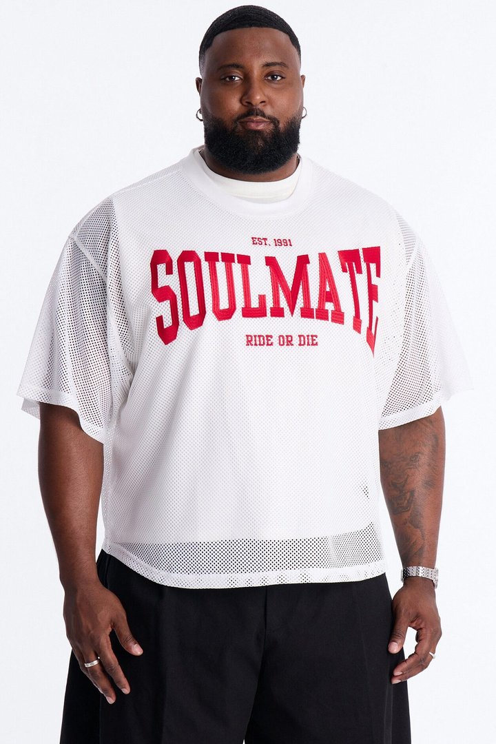 Soulmate Open Hole Mesh Top - White