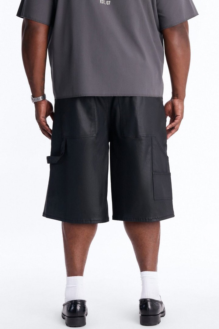 Baggy Liquid Coated Waxed Short - Black